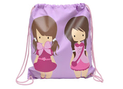 Bobble Art Swimming Bag / Library Bag / Drawstring Bag - Dolls