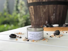 Blissful Sundays Soy Candle - Travel Tins - White Ocean Sands