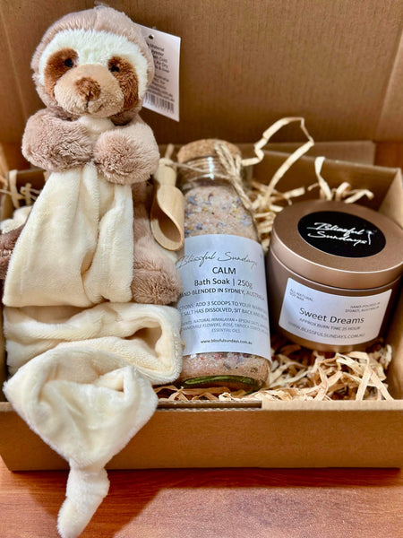 Sloth Comfort Blanket Candle and Bath Soak Gift Set