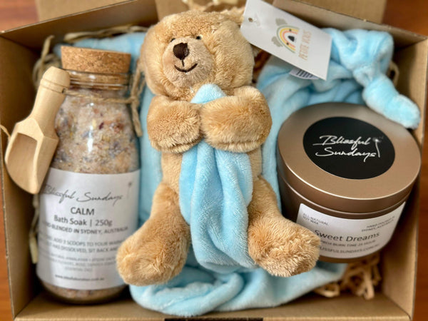 Bear Comfort Blanket Candle and Bath Soak Gift Set