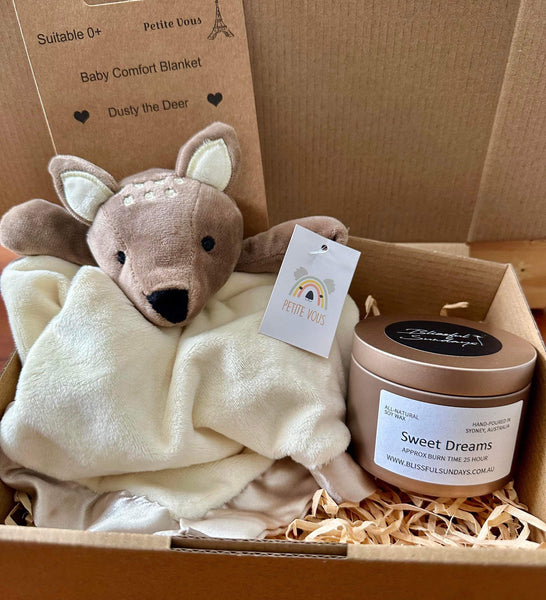 Deer Comfort Blanket and Candle Gift Set