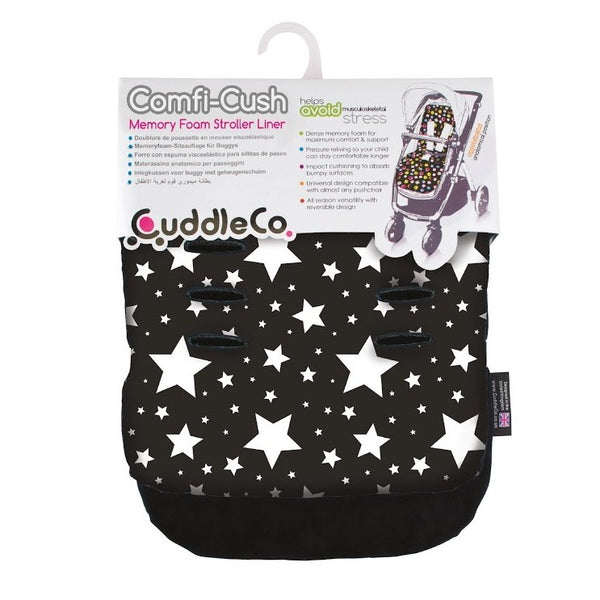 Cuddleco Comficush Stroller Liner - Black and White Stars