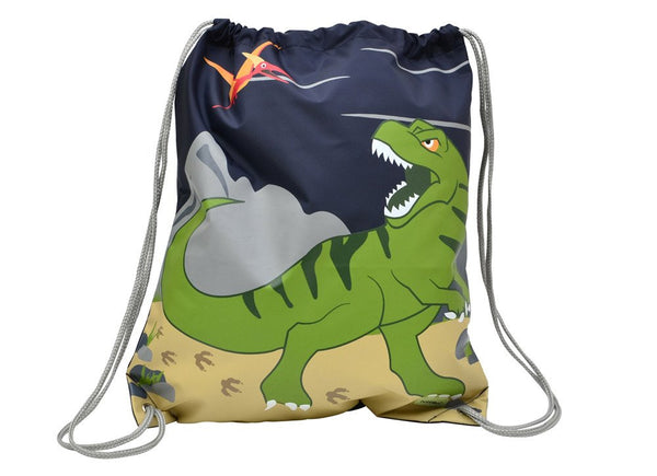 Bobble Art Swimming Bag / Library Bag / Drawstring Bag - Dinosaur