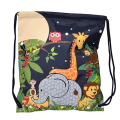 Bobble Art Swimming Bag / Library Bag / Drawstring Bag - Jungle