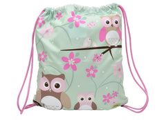 Bobble Art Swimming Bag / Library Bag / Drawstring Bag - Owl