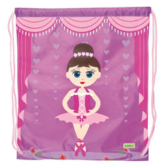 Bobble Art Swimming Bag / Library Bag / Drawstring Bag - Ballerina