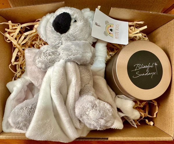Koala Comfort Blanket and Candle Gift Set