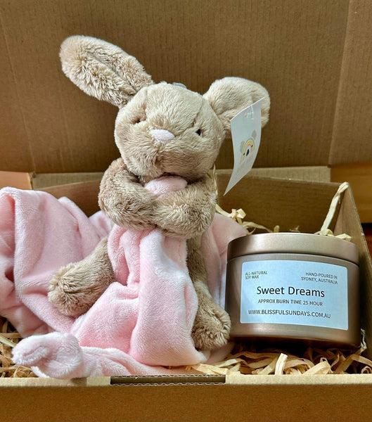 Bunny Comfort Blanket and Candle Gift Set