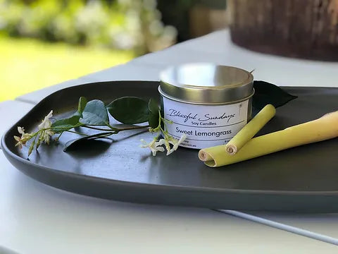 Blissful Sundays Soy Candle - Travel Tins - Sweet Lemongrass