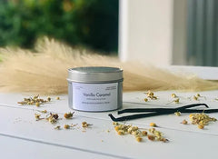 Blissful Sundays Soy Candle - Travel Tins - Vanilla Caramel