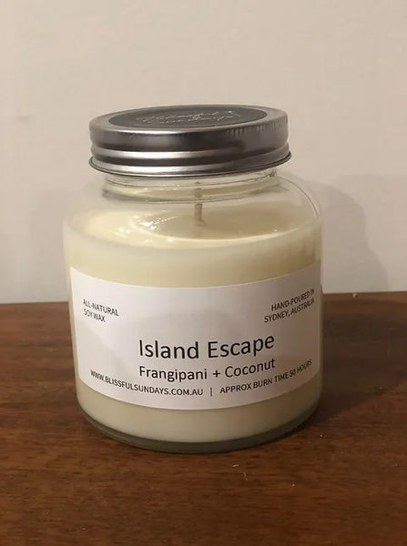 Blissful Sundays Soy Candle - Mason Jar - Island Escape