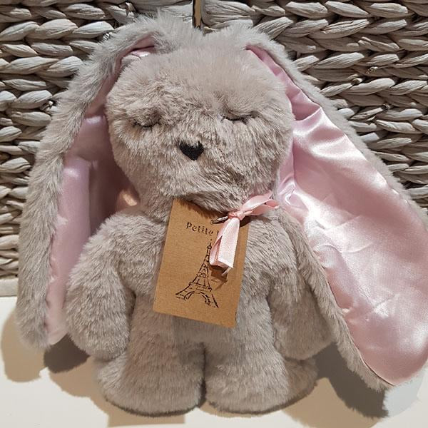Petite Vous Flat Bunny Comforter - Grey with Pink Ears