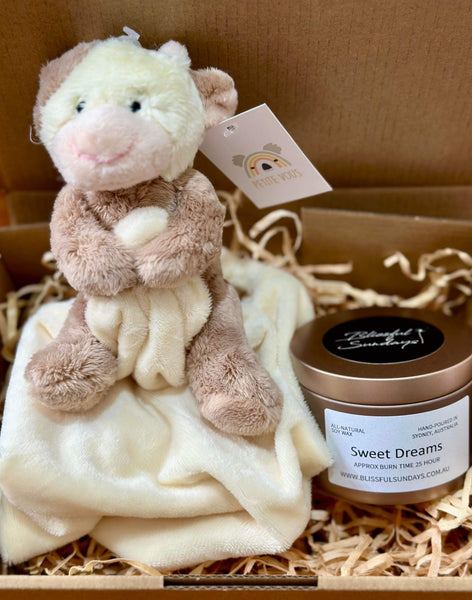 Cow Comfort Blanket and Candle Gift Set
