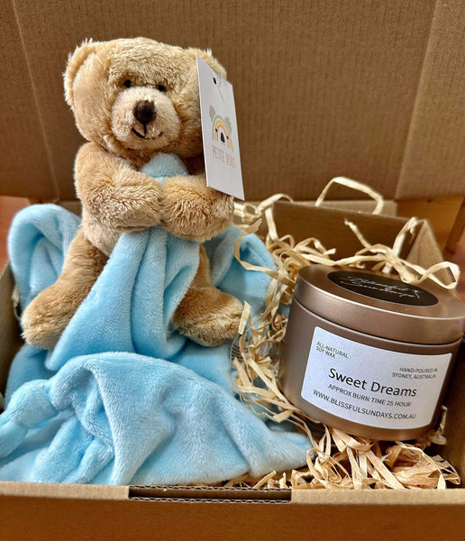 Bear Comfort Blanket and Candle Gift Set