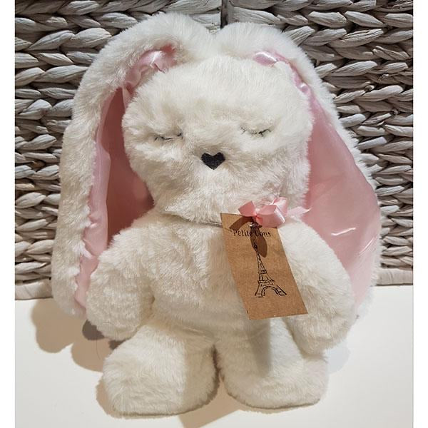 Petite Vous Flat Bunny Comforter - White with Pink Ears