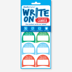 WRITE ON STICK ON SHOE LABELS - BLUE PACK